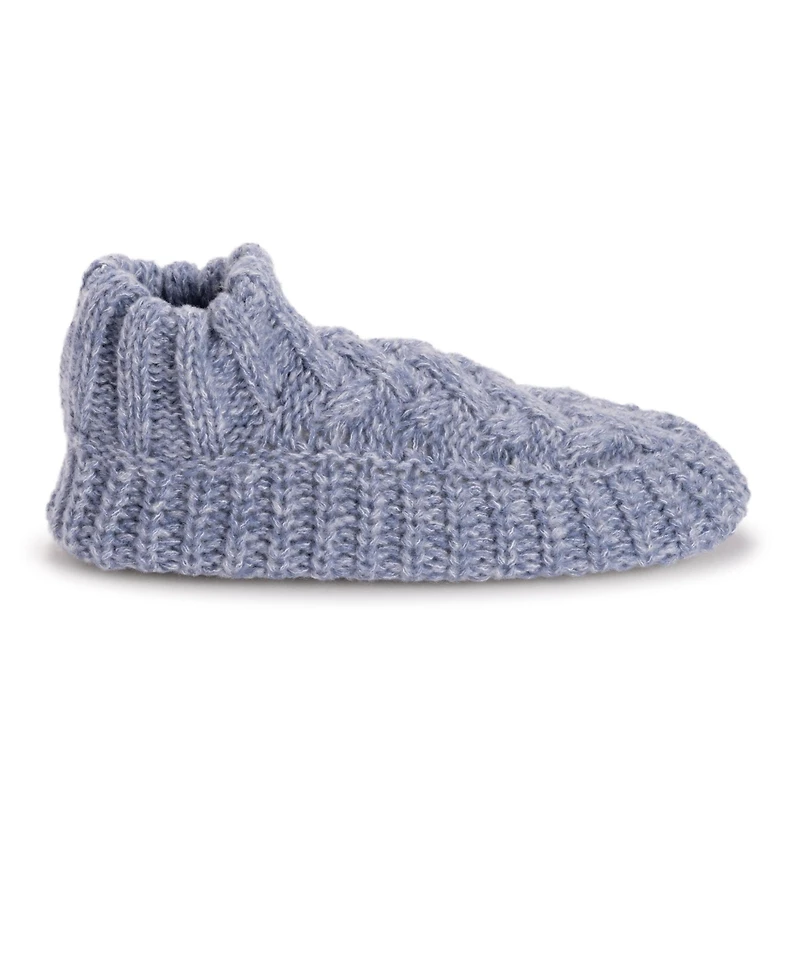 Muk Luks Women's Sweater Cuff Bootie, Pink, S/M