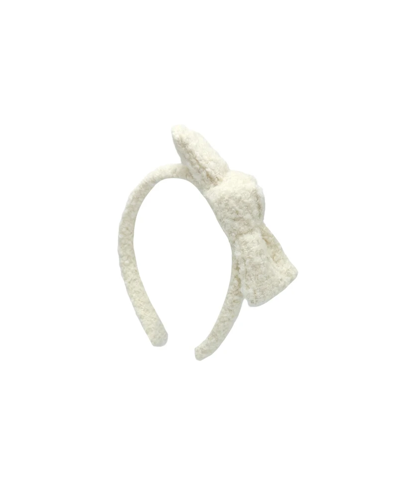 Bits & Bows Girls Boucle Headband in White