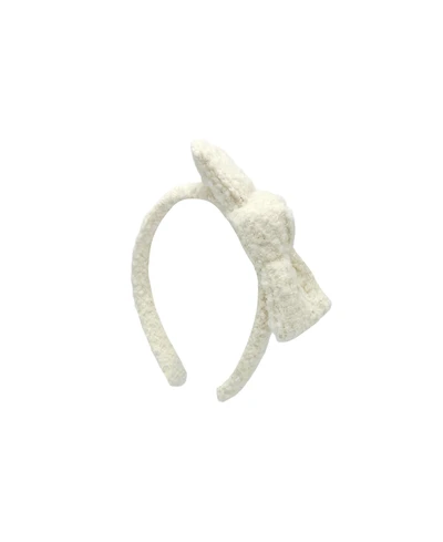 Bits & Bows Girls Boucle Headband in White