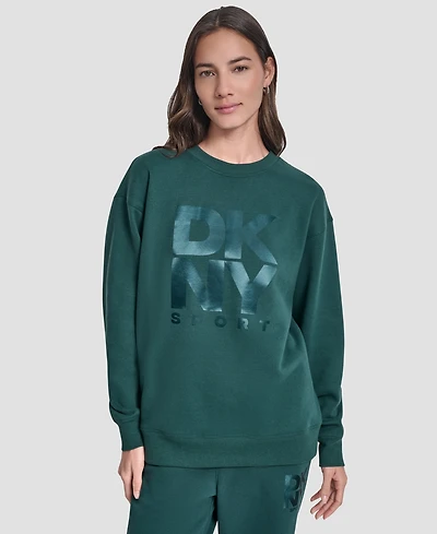 Dkny Women's Transfer Logo Crew Neck Sweatshirt