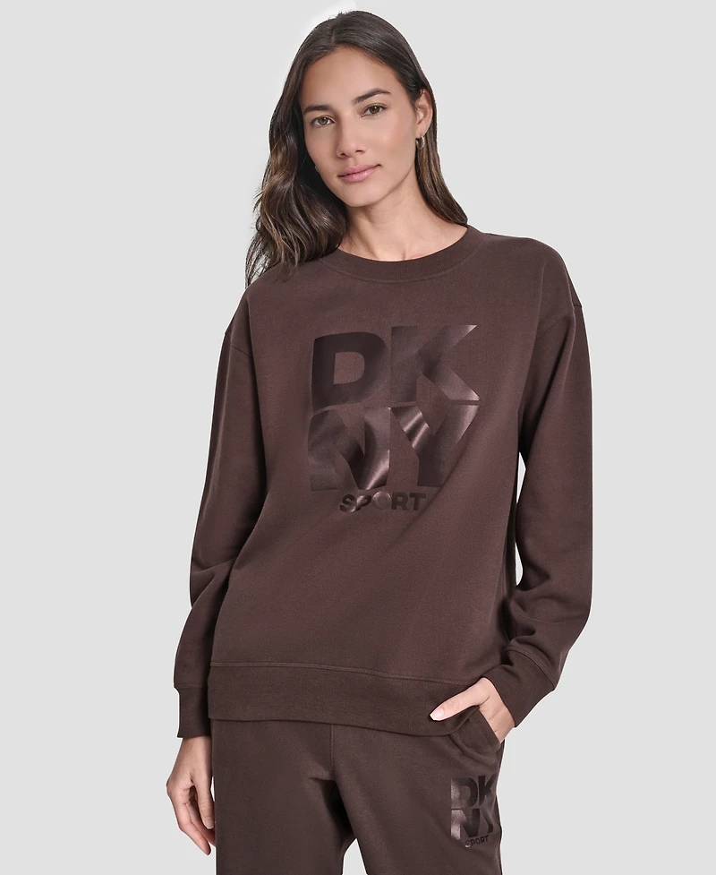 Dkny Women's Transfer Logo Crew Neck Sweatshirt