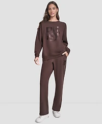 Dkny Women's Transfer Logo Crew Neck Sweatshirt