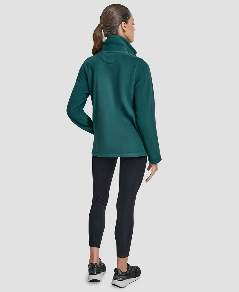 Dkny Women's Full-Zip Varsity Logo Top