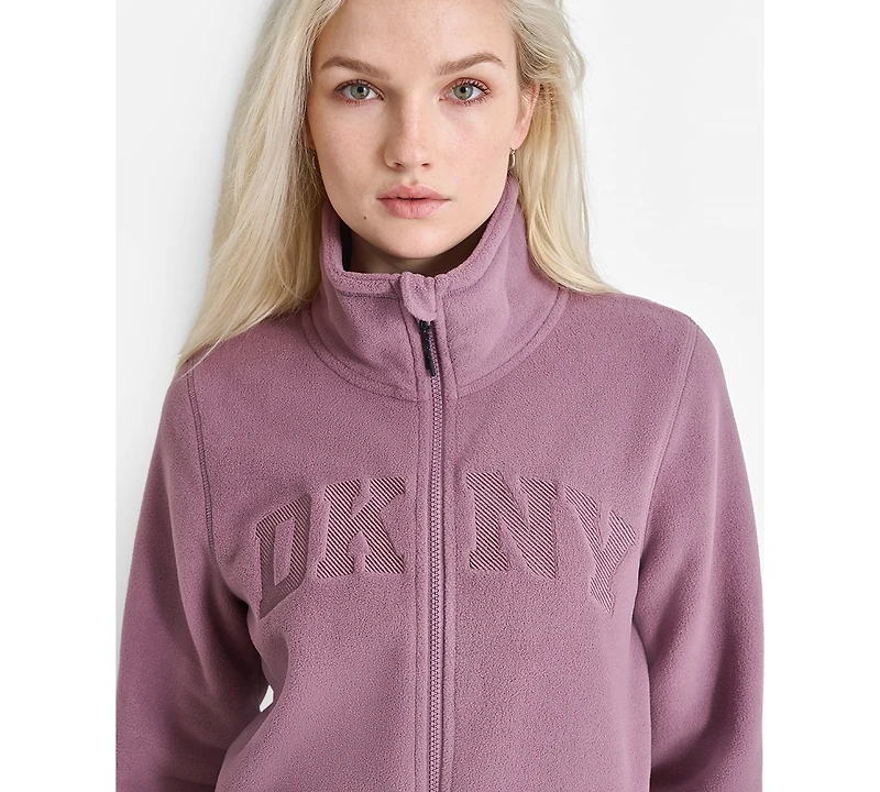 Dkny Women's Full-Zip Varsity Logo Top