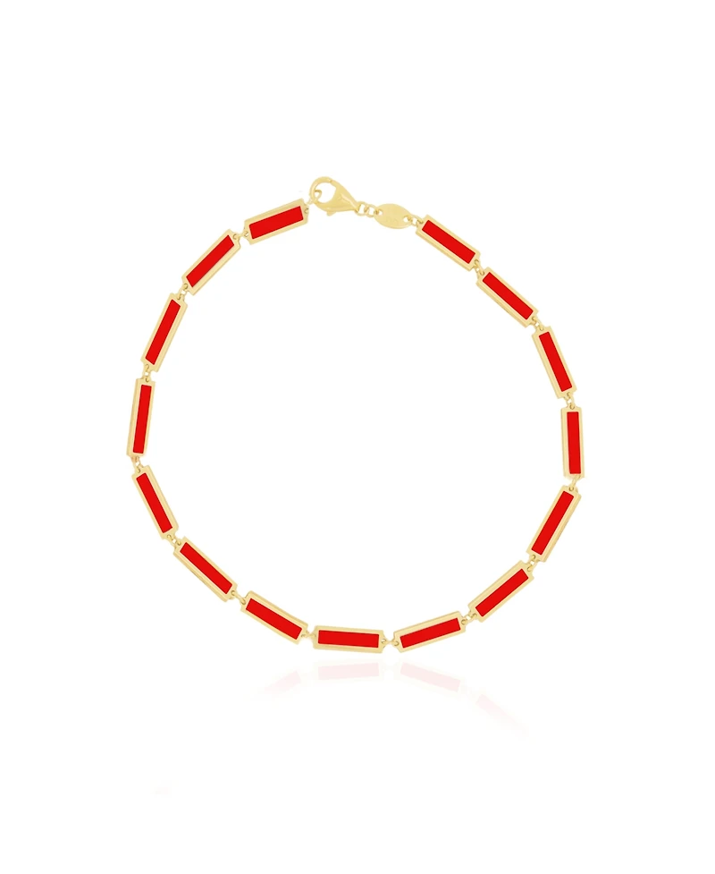 The Lovery Red Bar Bracelet 14K Gold