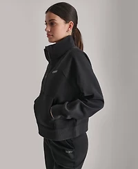 Dkny Sport Women's Studded-Logo Half-Zip Sweatshirt