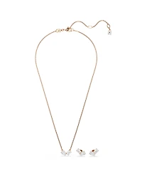 Swarovski Mesmera Rose Gold Tone Plated Earrings and Necklace Set