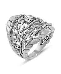 American West Jewelry Sterling Silver Stirrup Chain Ring