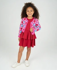 Rare Editions Little Girl Dress with Crochet Cardigan, 2 pc