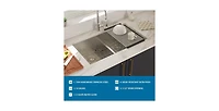 Flynama 33 Inch 16-Gauge Stainless Steel Double Bowl Undermount Kitchen Sink with Soundproofing