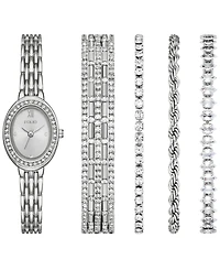 Folio Women's Quartz Three-Hand Silver Alloy Watch Set, 23mm