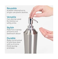 iDesign Brushed Stainless Steel Soap Dispenser - Split Finish