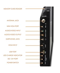 Trexonic Portable Rechargeable 14 Inch Led Tv with Hdmi, Sd/Mmc, Usb, Vga, Av In/Out and Built-in Digital Tuner