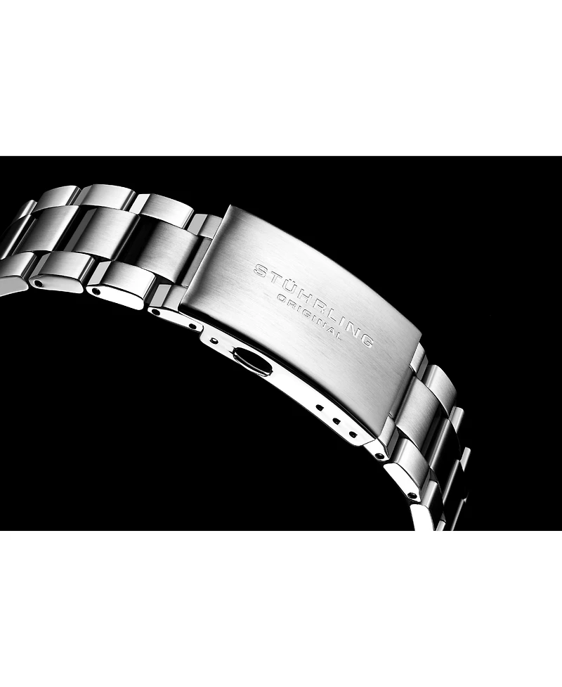 Stuhrling Men s Astral Diver 44mm Swiss Automatic Watch, Dial, Stainless Steel Bracelet, Rotating Bezel