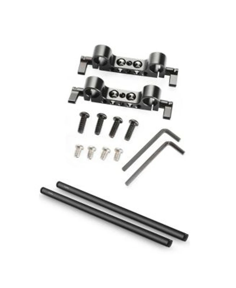 Smallrig Super Lightweight 15mm Railblock 2 Pack With Smallrig 15mm Black Aluminum Alloy Rod Pair M12 Thread 16 X22
