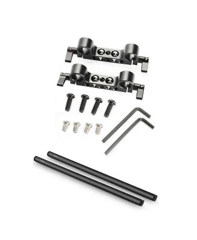 Smallrig Super Lightweight 15mm Railblock 2 Pack With Smallrig 15mm Black Aluminum Alloy Rod Pair M12 Thread 16 X22
