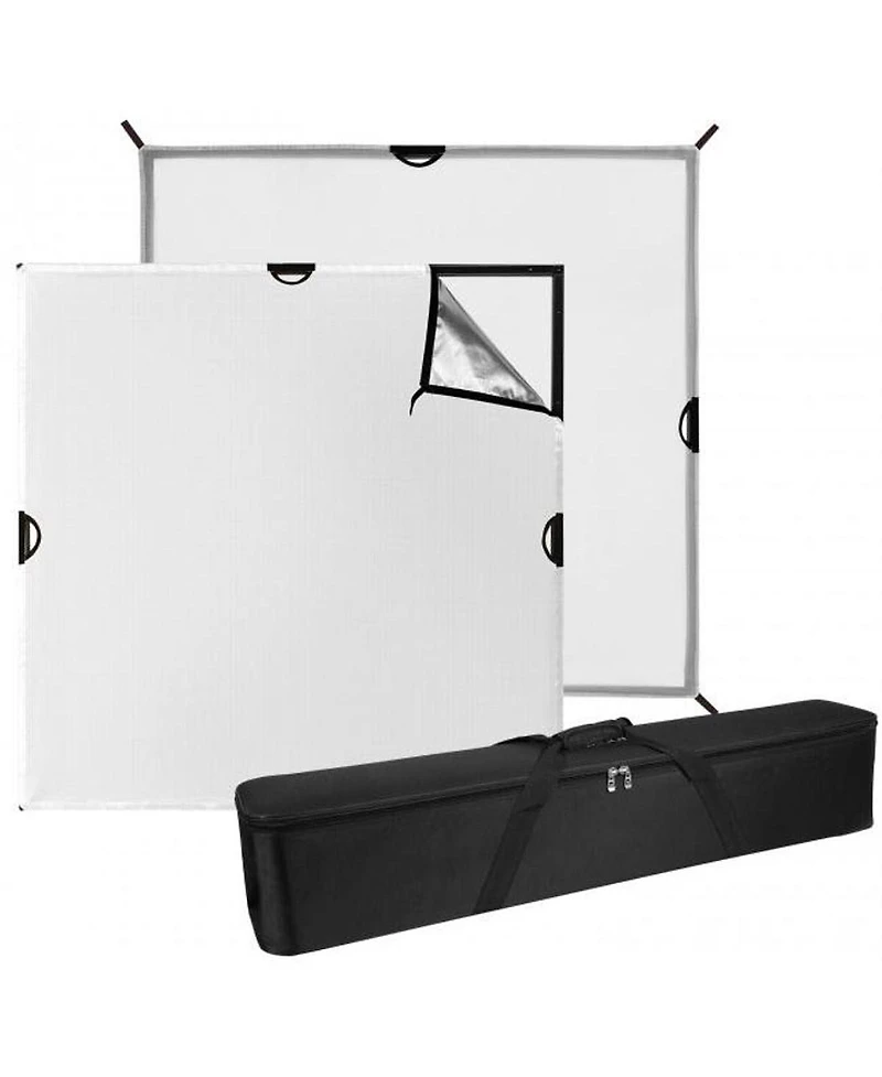 Westcott 4x4' Scrim Jim Cine Kit, Includes 3/4-Stop Diffuser, Silver/White Bounce Fabric, 4x 46" Frame Tube, 4x 2D Corner Frame Connector