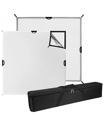 Westcott 4x4' Scrim Jim Cine Kit, Includes 3/4-Stop Diffuser, Silver/White Bounce Fabric, 4x 46" Frame Tube, 4x 2D Corner Frame Connector