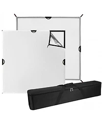 Westcott 4x4' Scrim Jim Cine Kit, Includes 3/4-Stop Diffuser, Silver/White Bounce Fabric, 4x 46" Frame Tube, 4x 2D Corner Frame Connector