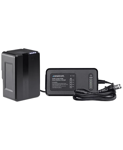 Westcott MV95 Mini 95Wh 14.8V 6400mAh Lithium-ion V-Mount Battery with D-Tap Charger, Black