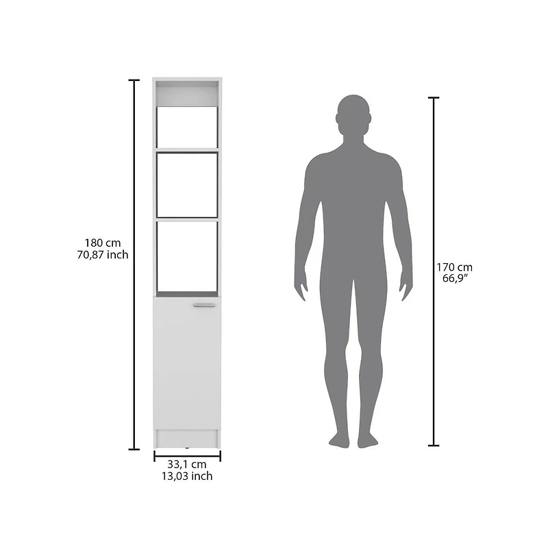 Tuhome Parks Linen Cabinet White Mdf
