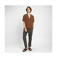 Campus Sutra Men's Panel-Pleat Oversized Shirt