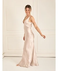 Six Stories Women's Twist Back Satin Bridesmaid Dress