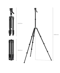 SmallRig 4-Section Carbon Fiber Travel Tripod with CH20 Fluid Video Head