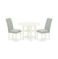 East West Furniture Dining Room Set Linen White
