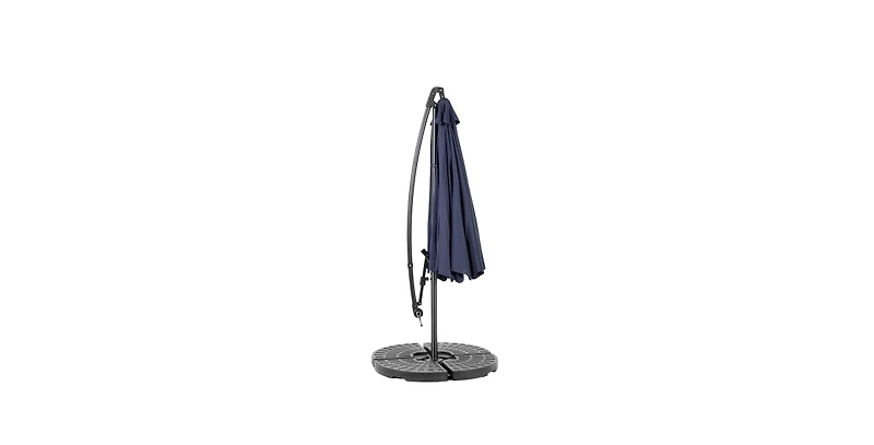 10 Ft Navy Blue Offset Patio Umbrella with Tilt and Crank