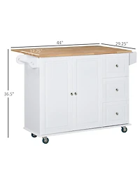 Halifax North America White Kitchen Assistant: Island Cart with Drop Leaf and Storage