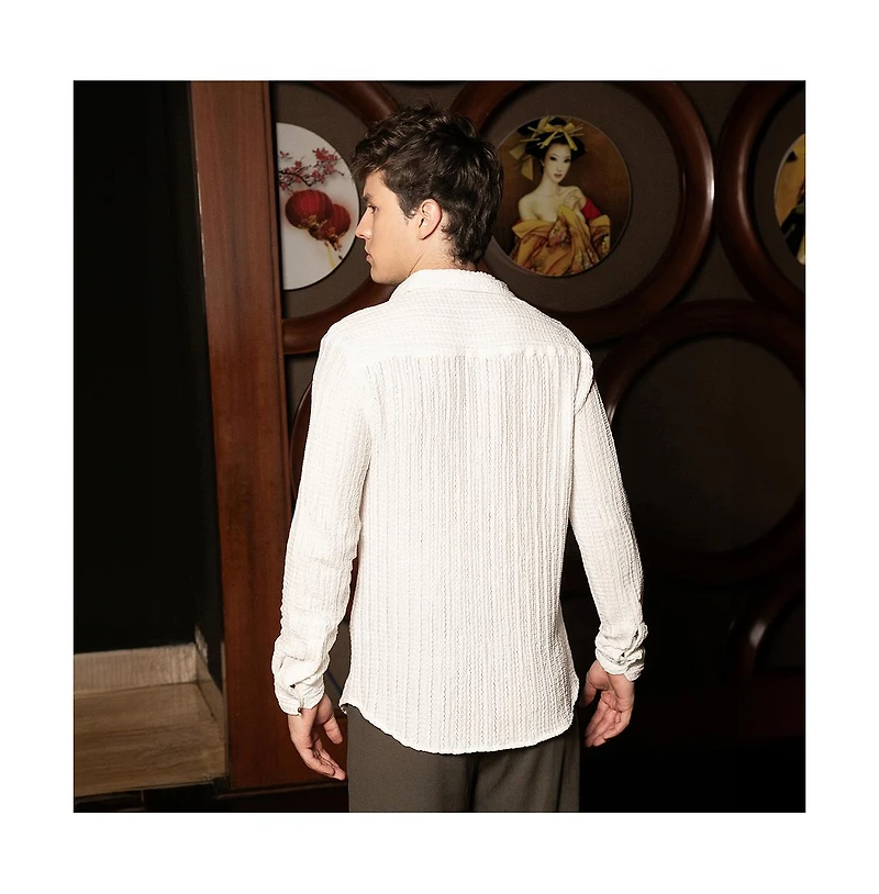 Campus Sutra Men's Cloud-Lined Textured Shirt