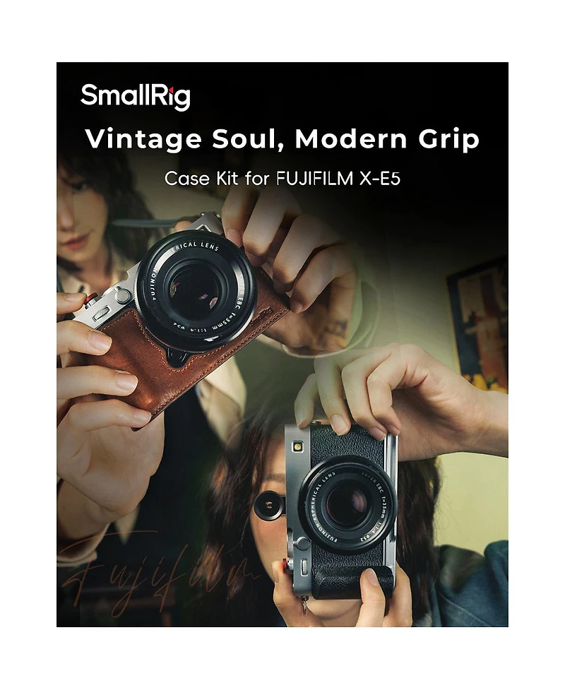 SmallRig Leather Half Case Kit for Fujifilm X-E5 Camera, Brown
