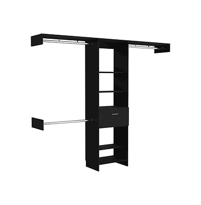 Tuhome Manchester 250 Closet System Black Mdf