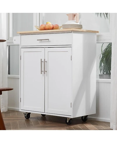 Halifax North America Black Kitchen Companion: Utility Cart with Wheels, Drawer & Cabinet