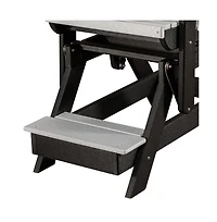 American Furniture Classics Fan Back Balcony Glider Made in the Usa- Light Gray, Black