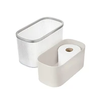 iDesign Plastic Bathroom Trash Can with Storage for Toiler Paper - Clear/Satin