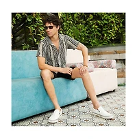 Campus Sutra Men's Zigzag-Knit Shirt