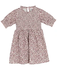 Rare Editions Little Girls Floral Corduroy Dress with Quilted Vest, 2 pc