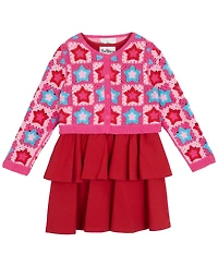 Rare Editions Little Girl Dress with Crochet Cardigan, 2 pc