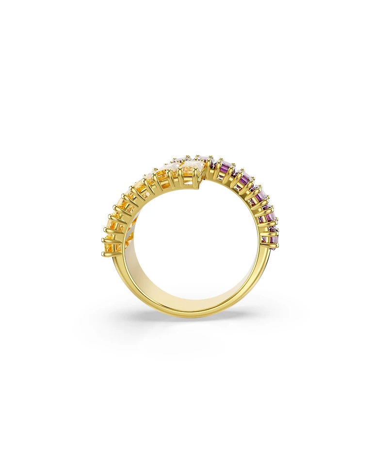 Swarovski Multicolored Gold-Tone Plated Matrix Ring