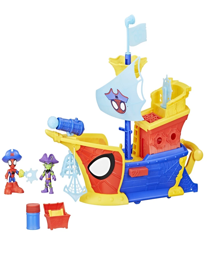Spidey and His Amazing Friends Marvel Water-Webs Webs Ahoy Bubble Pirate Ship