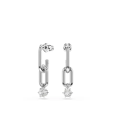 Swarovski Constella Rhodium Plated Drop Earrings