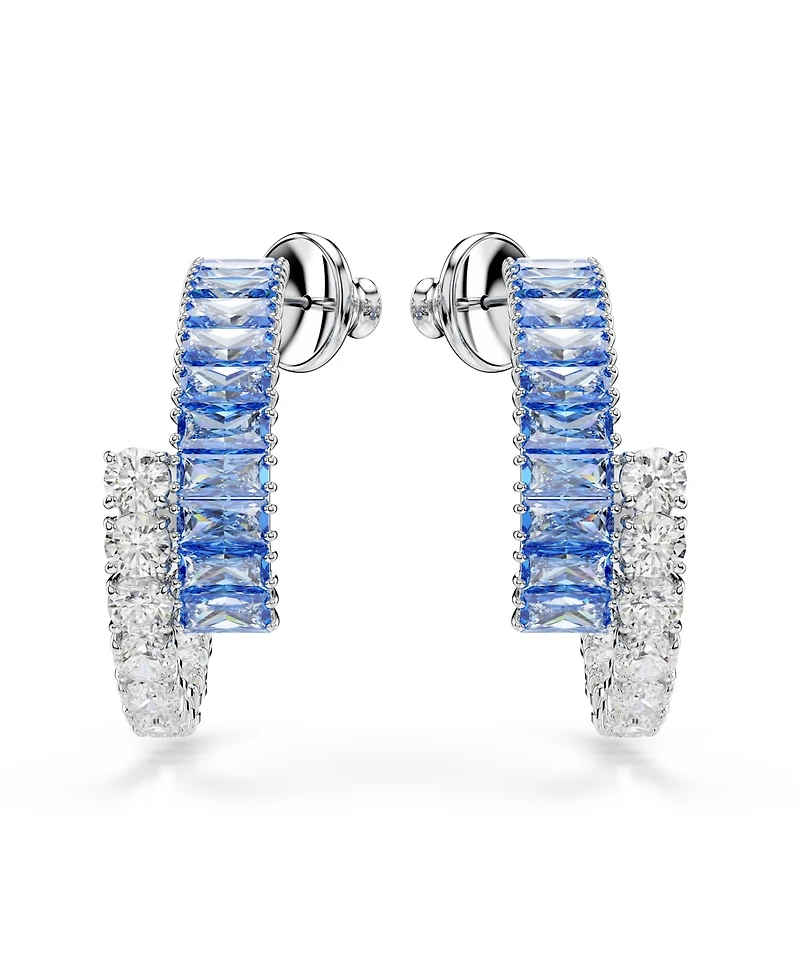 Swarovski Matrix Rhodium Plated Hoop Earrings