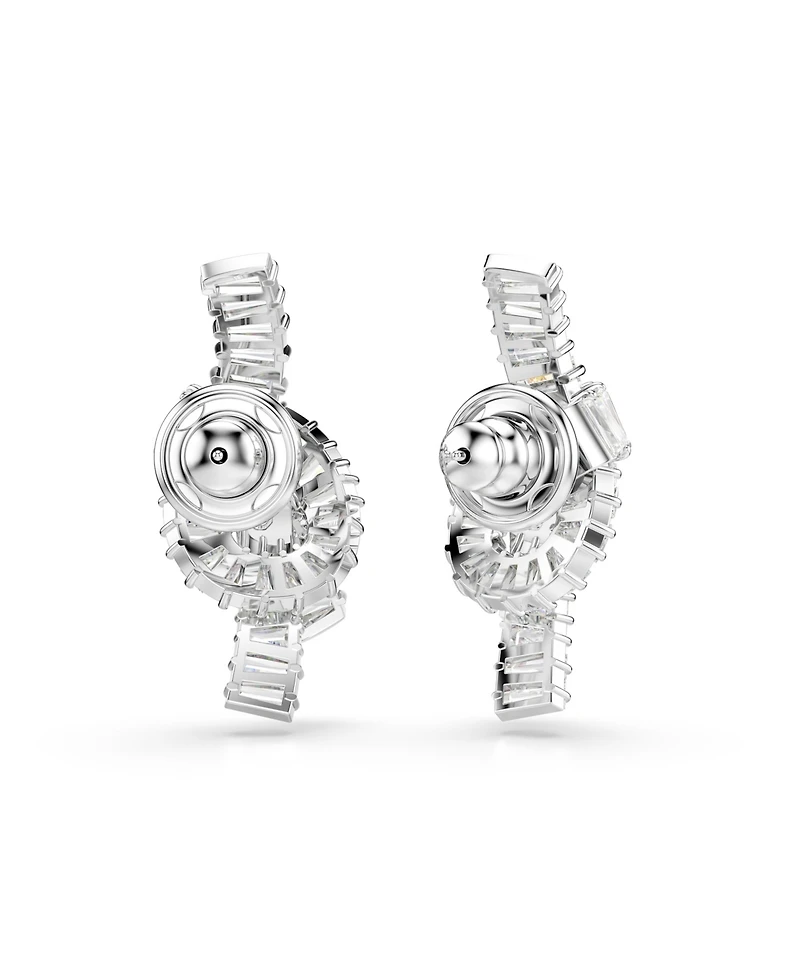 Swarovski Matrix Rhodium Plated Baguette Cut Earrings