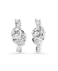 Swarovski Matrix Rhodium Plated Baguette Cut Earrings
