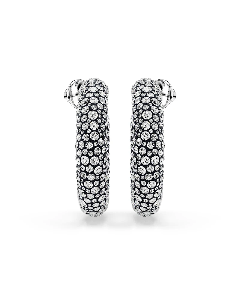 Swarovski Sublima Rhodium Plated Hoop Earrings