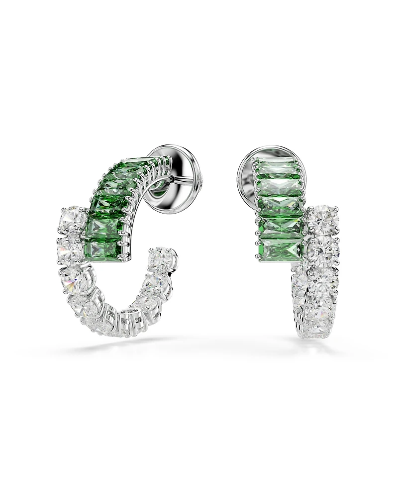 Swarovski Matrix Rhodium Plated Hoop Earrings