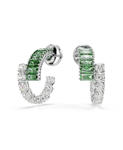 Swarovski Matrix Rhodium Plated Hoop Earrings