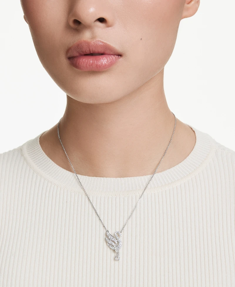 Swarovski Swan Vienna Rhodium Plated Pendant Necklace